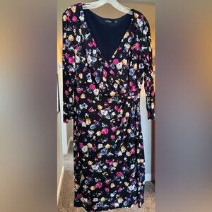 Lauren dressy dress with cross front, wraparound look. SOLD